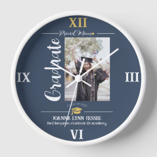 Reloj Moderno y elegante tapete de oro de graduación gra