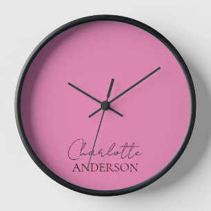 Reloj Modrn Minimalista Nombre Sencillo Rosa