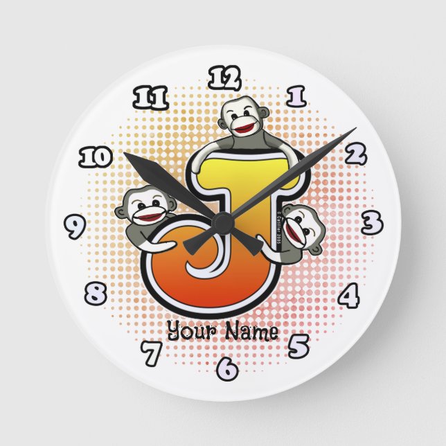 Reloj monocromático J Sock Monkey (Anverso)