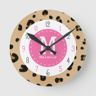 Reloj monográfico de leopardo y rosa