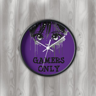 Reloj Monograma de Anime Black & Grey Face