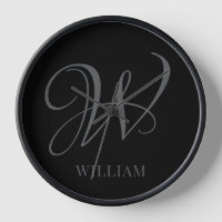 Monograma de gris negro personalizado inicial