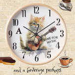 Reloj Monograma de Personalizado de guitarra de gato lin<br><div class="desc">Un monograma lindo Personalizado gato tocando guitarra para este maravilloso reloj de pared — te encantará por ti mismo o como un regalo para el amante del gato en tu vida. Cualquier pregunta de diseño o solicitud especial, sólo tiene que enviar un chat o un correo electrónico a charmdesignstudio@rcn.com y...</div>