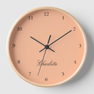 Reloj Monograma Melocotón Minimalista Moderno