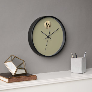 Reloj Monograma moderno minimalista de oro de lujo