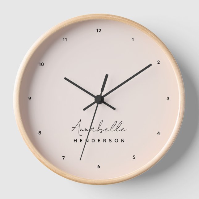 Reloj Monograma Rubor Pink | Femeninas Minimalistas mode (Anverso)