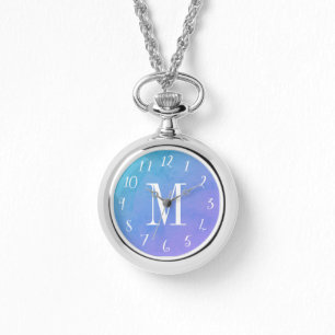 Reloj monogramado de color de agua
