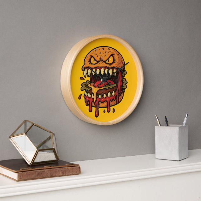 Reloj Monstruo de la Hamburguesa con Queso (Oficina)