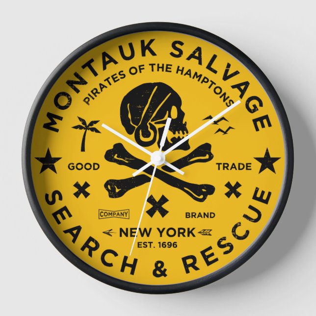Reloj Montauk Salvage Co. Pirate Wall Clock v2 (Anverso)