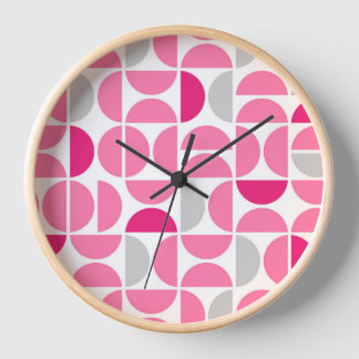 Reloj Mosaicos rosados de mediados del siglo
