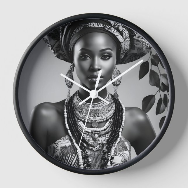 Reloj Mujer africana hermosa (Anverso)