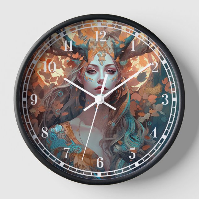 Reloj Mujer Con Antlers Fantasía Arte (Anverso)
