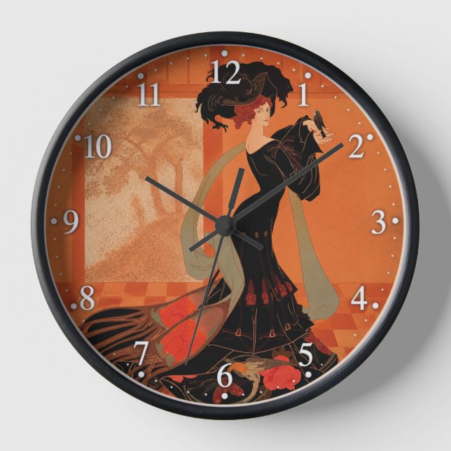 Reloj Mujer elegante con un pájaro (Anverso)