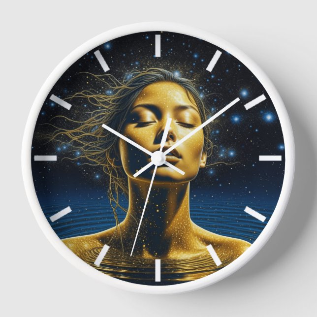 Reloj Mujer Etérea Meditando Bajo las Estrellas (Anverso)
