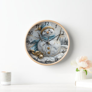 Reloj Muñeco de nieve con alegría navideña