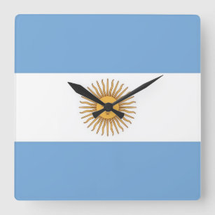 Reloj mural con bandera de Argentina