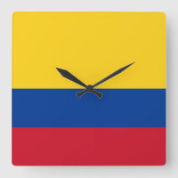 Reloj mural con bandera de Colombia