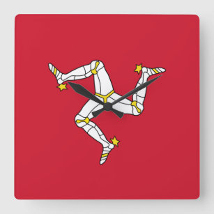 Reloj mural con bandera de la Isla de Man, Reino U
