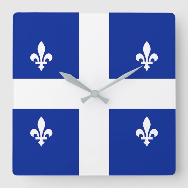 Reloj mural con bandera de Quebec, Canadá (Anverso)