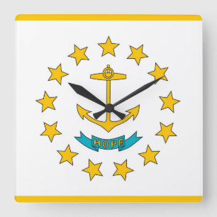 Reloj mural con bandera de Rhode Island, Estados U