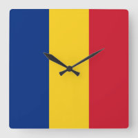 Reloj mural con bandera de Rumania