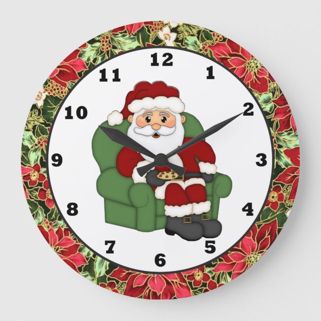 Reloj mural de Santa Holiday para navidades (Anverso)