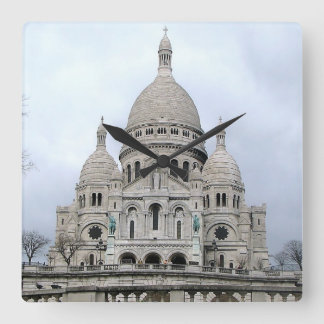 Reloj mural elegante con el Sacre Coeur de Paris