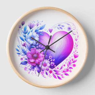 Reloj mural "Un toque de elegancia floral"