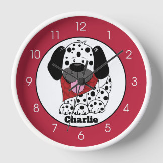 Reloj Muro Dalmatiano de Camión de Fuego para Niños