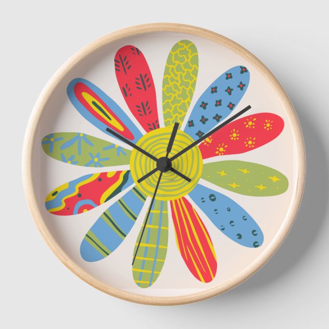 Reloj Muro de flor en mosaico (Anverso)