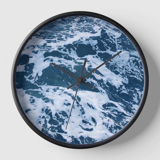 Reloj Muro de las olas del océano azul moro (Anverso)