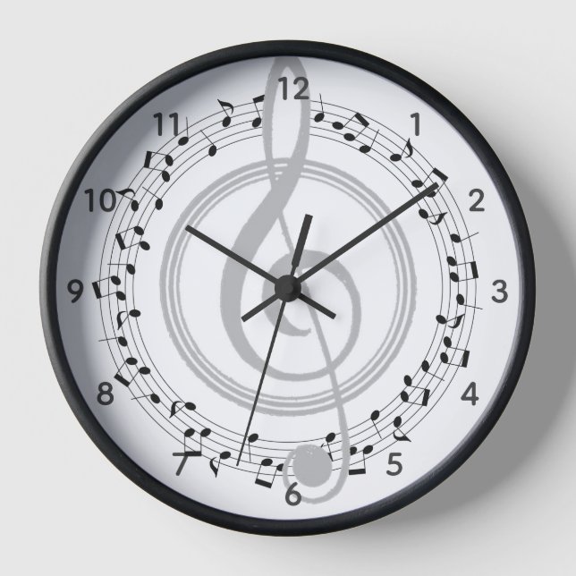 Reloj Music Notes Circle Treble Clef Piano Singer Clock (Anverso)