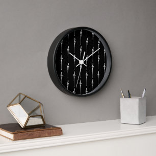 Reloj Música Motif Melding Treble Clef White y Black