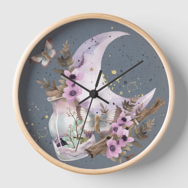 Reloj Mystical Boho Lavender Anemone Moon (Anverso)