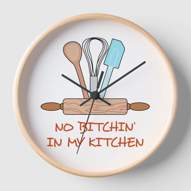 Reloj Nada de golpes en mi cocina (Anverso)
