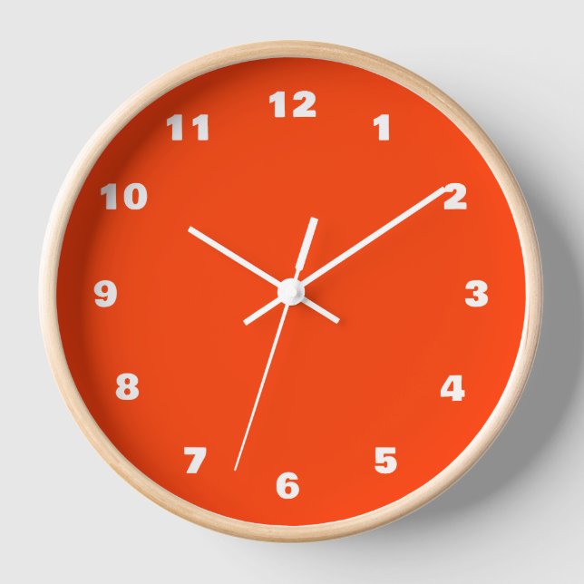 Reloj naranja con colores y números Personalizados (Anverso)