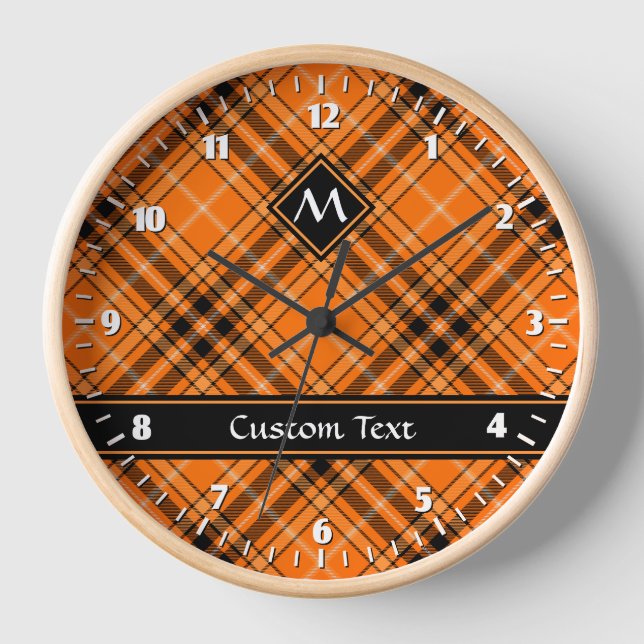 Reloj Naranja de Halloween Tartan (Anverso)