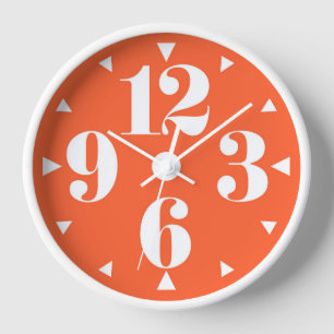Reloj Naranja moderno de estilo retro de los años 1960