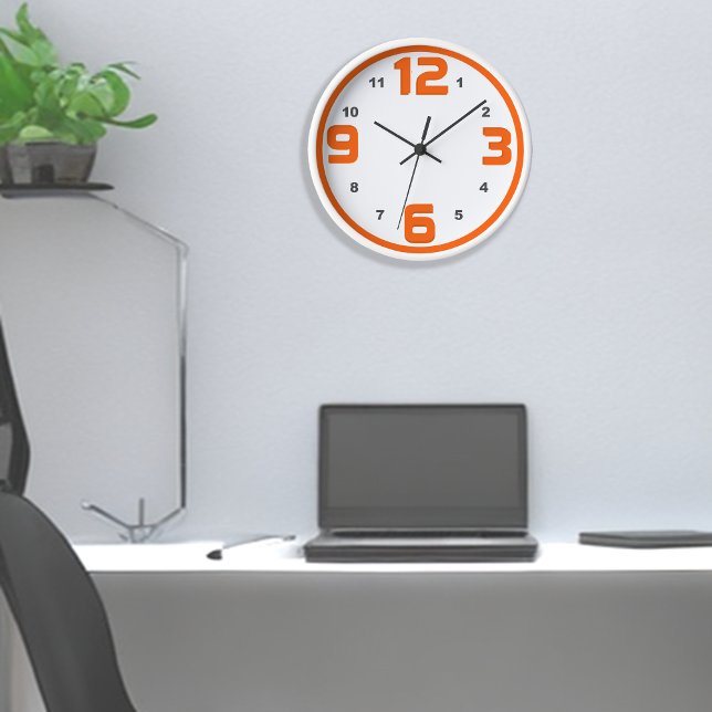 Reloj Naranja Peach Hue Números De Trimestre Negrita (Subido por el creador)