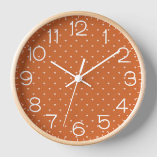 Reloj Naranja quemado Mini corazón fondo