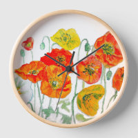 Naranja Rojo Amarillo Amarillo Poppy Acuarela Blan