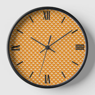 Reloj Naranja sherbet, aspecto de esmalte, rejilla con t