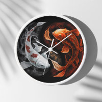 Naranja Y Blanco Afortunado Koi Pescado Arte Japon