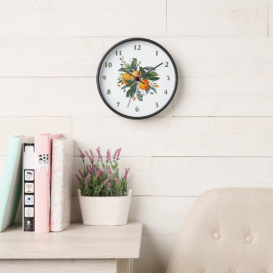 Reloj Naranjas Frutas Verdor Naranja Redondo Cocina