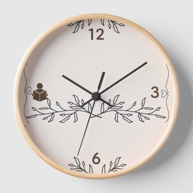 Reloj Nature Meets Time – Custom Wood Frame Wall Clock (Anverso)