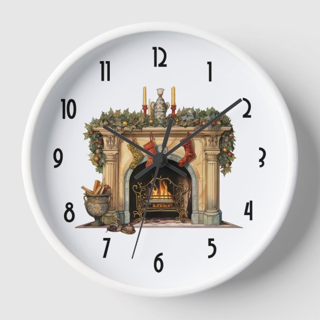 Reloj Navidades acogedores de la chimenea de Victoria (Anverso)