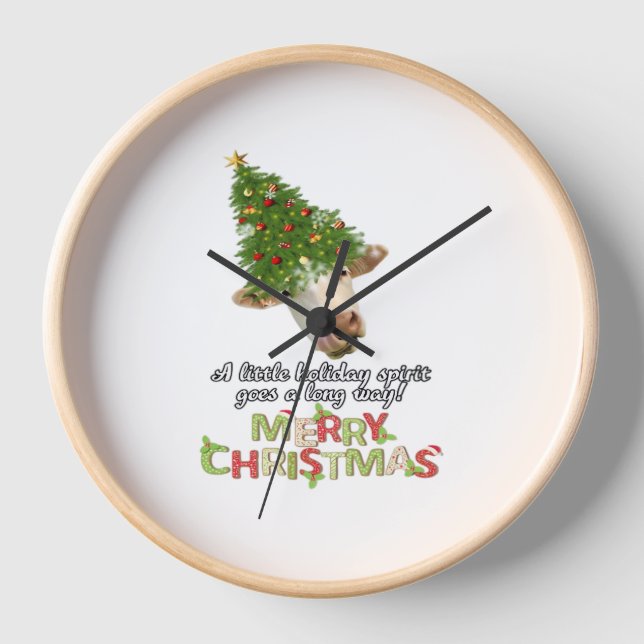 Reloj Navidades alumbran a amantes de la vaca camiseta c (Anverso)