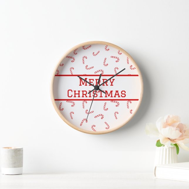Reloj Navidades de Candy Cane personalizados (Hogar)
