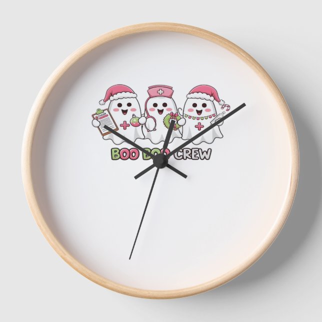 Reloj Navidades De La Tripulación Boo Boo, Enfermera Fan (Anverso)