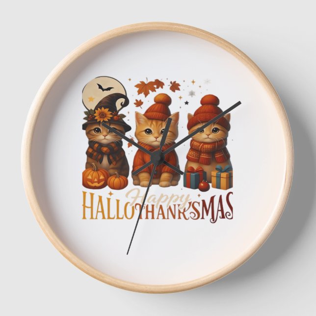 Reloj Navidades del Día de Acción de Gracias de Hallowee (Anverso)
